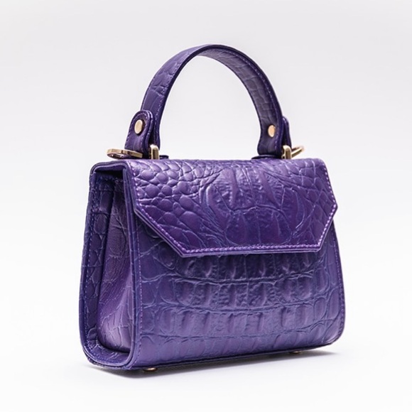 AllorByRolla Nuvus purple leather Croc bag - Picture 1 of 7